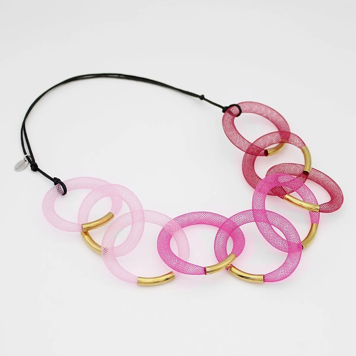 Pink Ombre Mesh Statement Necklace