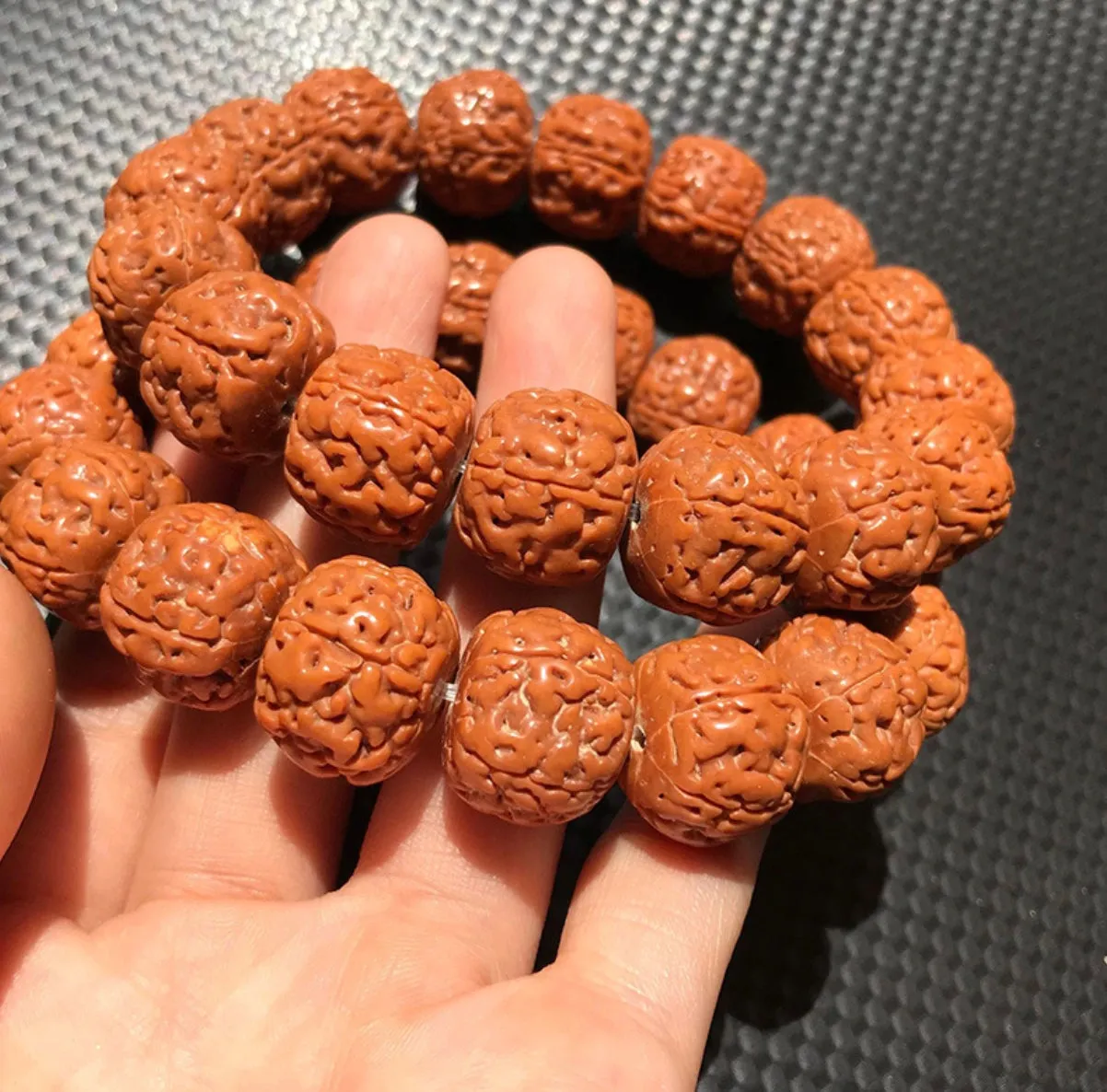 Premium Vajra Bodhi Seed Rudraksha Beads 15-17mm Wrist Mala Bracelet