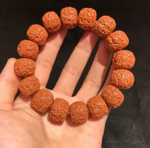 Premium Vajra Bodhi Seed Rudraksha Beads 15-17mm Wrist Mala Bracelet