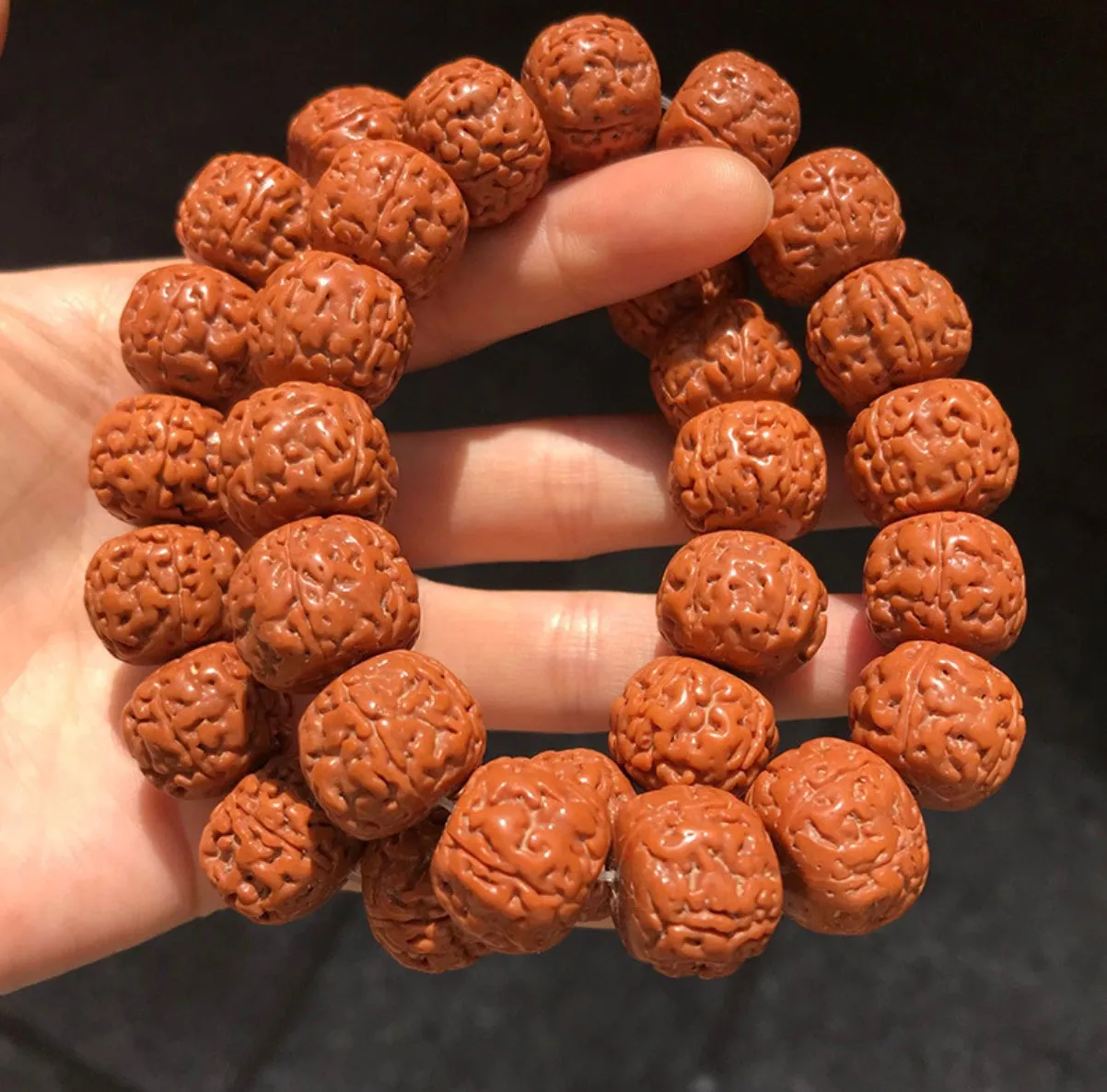 Premium Vajra Bodhi Seed Rudraksha Beads 15-17mm Wrist Mala Bracelet