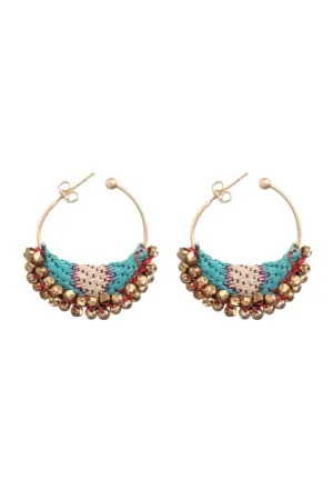 Queen of Sheba Turquoise Hoop Earrings By Ayala Bar