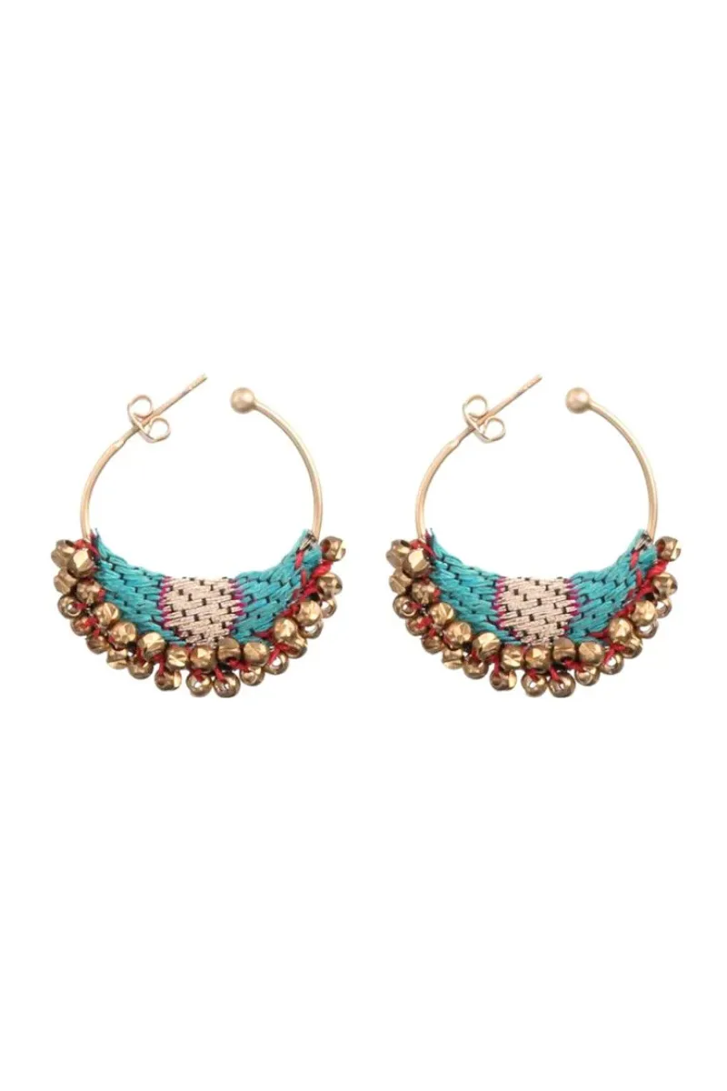 Queen of Sheba Turquoise Hoop Earrings By Ayala Bar