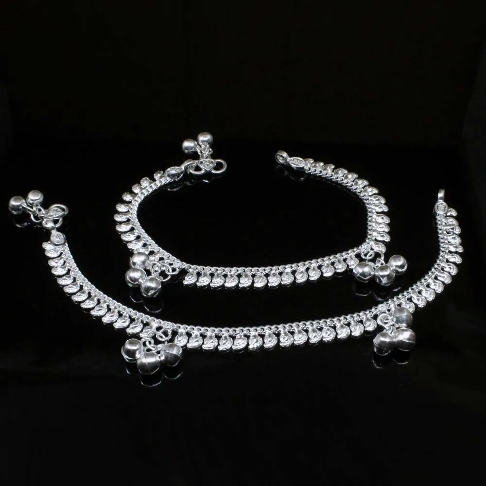 Real Solid Silver Kids Anklets Bracelet 6.5"
