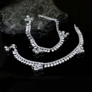 Real Solid Silver Kids Anklets Bracelet 6.5"