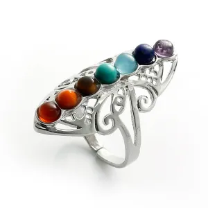 Reiki Chakra Yoga Hollow Butterfly Adjustable Ring