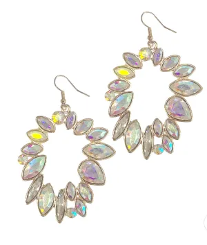 *Restock* Abstract AB Crystal Earrings - Silver