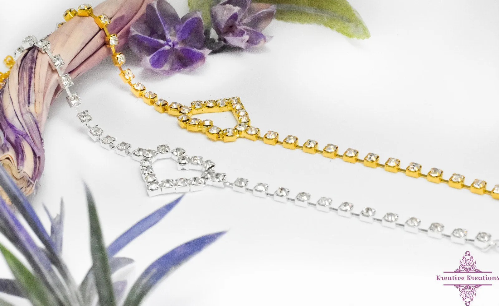 Rhinestone Heart Anklet Ankle Bracelet