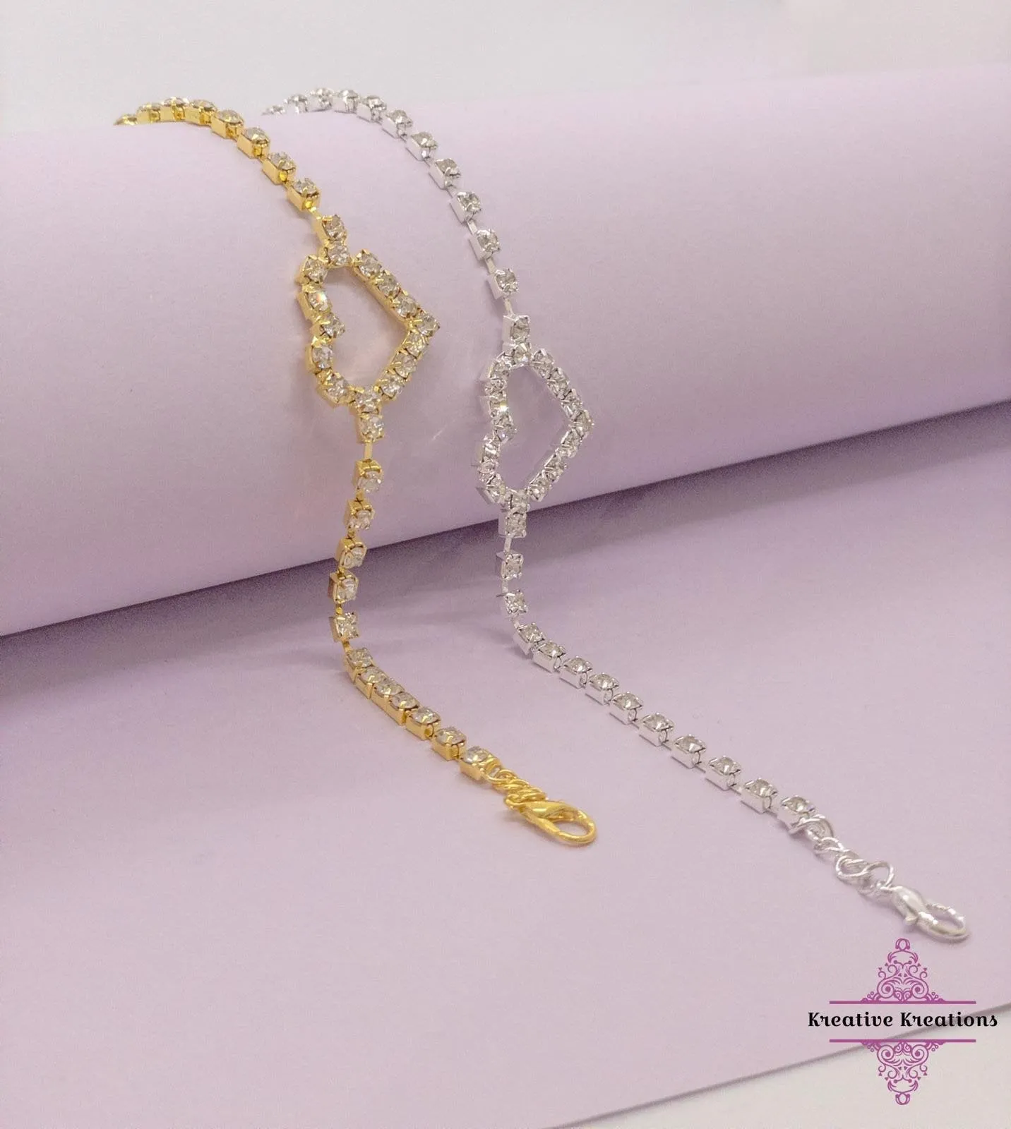 Rhinestone Heart Anklet Ankle Bracelet