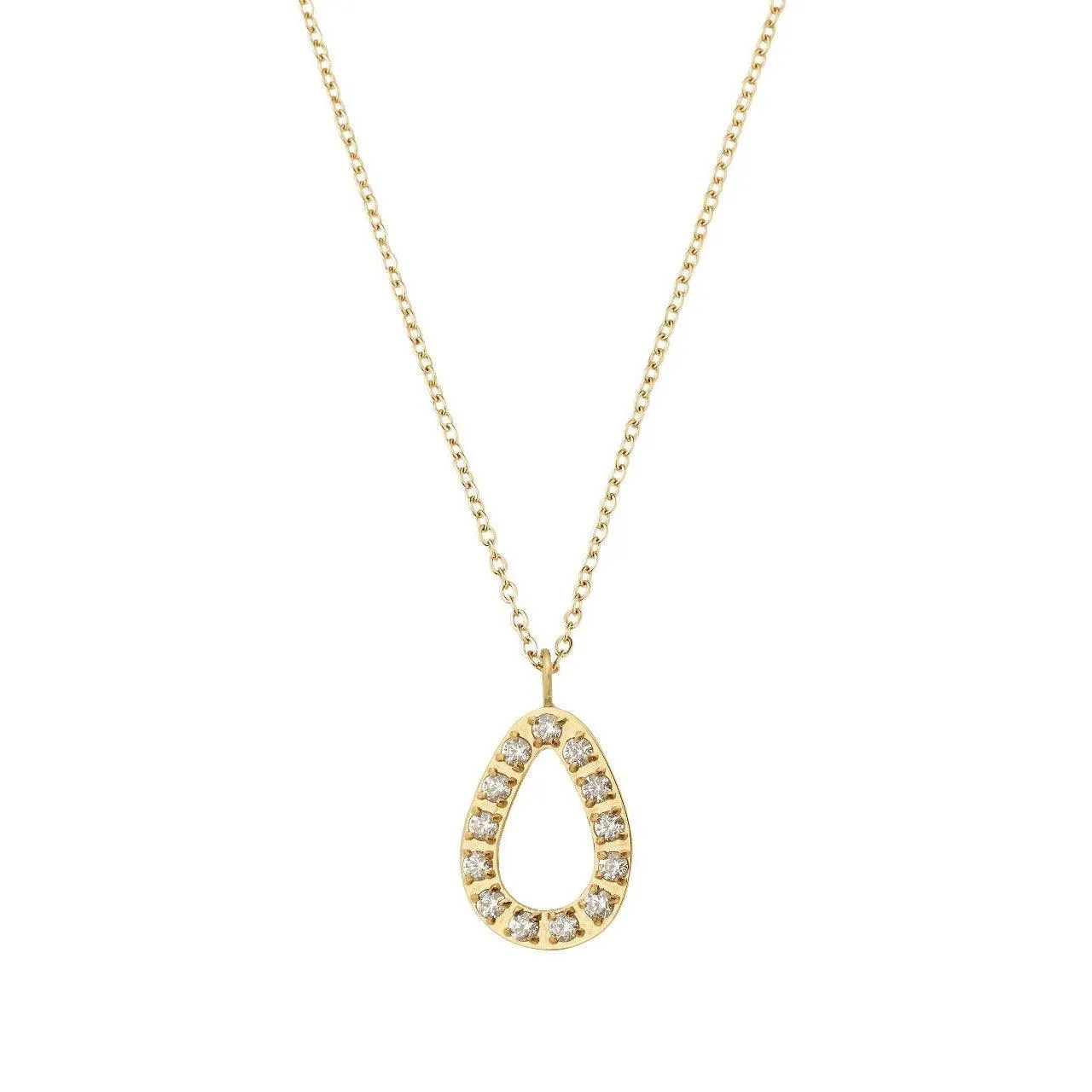 Sander Contour Necklace CZ Gold