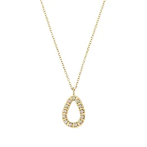 Sander Contour Necklace CZ Gold