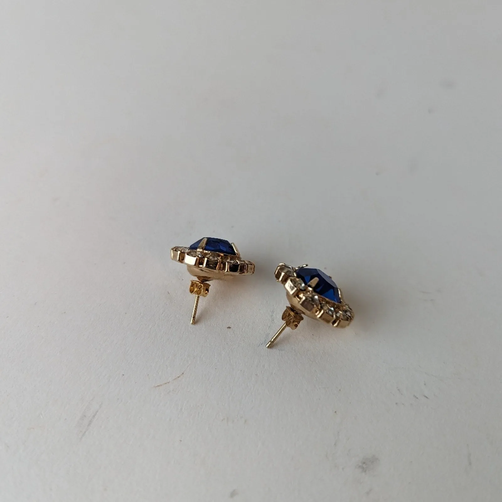 Sapphire Blue Rhinestone Earrings