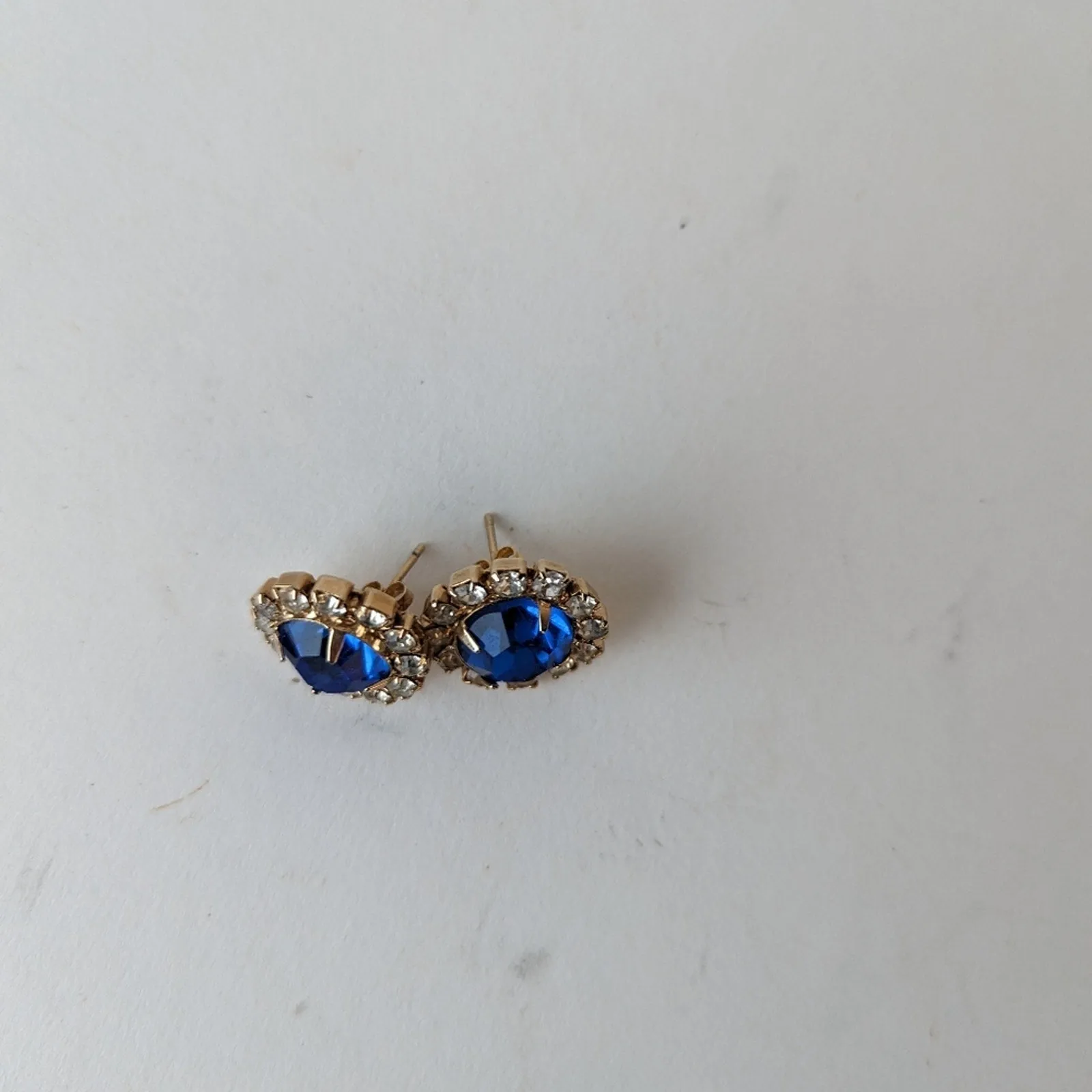 Sapphire Blue Rhinestone Earrings