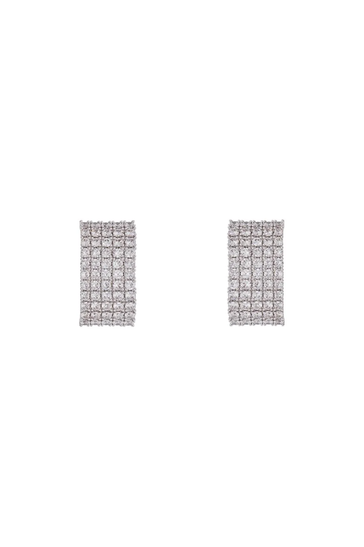 Self-Portrait Self Portrait rectangular chain earrings with cubic zirconia in silver