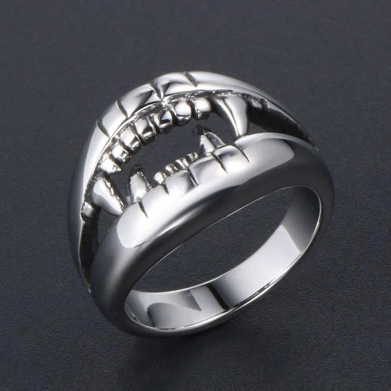 Shark Big Mouth Teeth Stainless Steel Rings