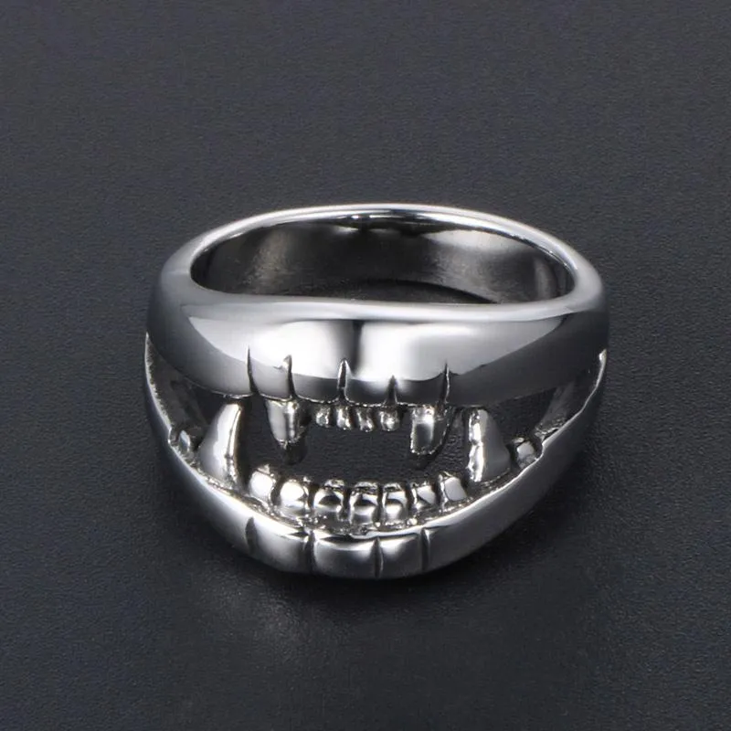 Shark Big Mouth Teeth Stainless Steel Rings