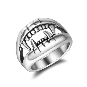 Shark Big Mouth Teeth Stainless Steel Rings