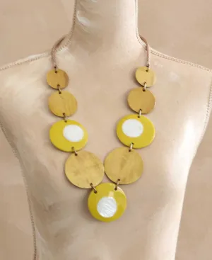 Shell Overlay Disc Necklace