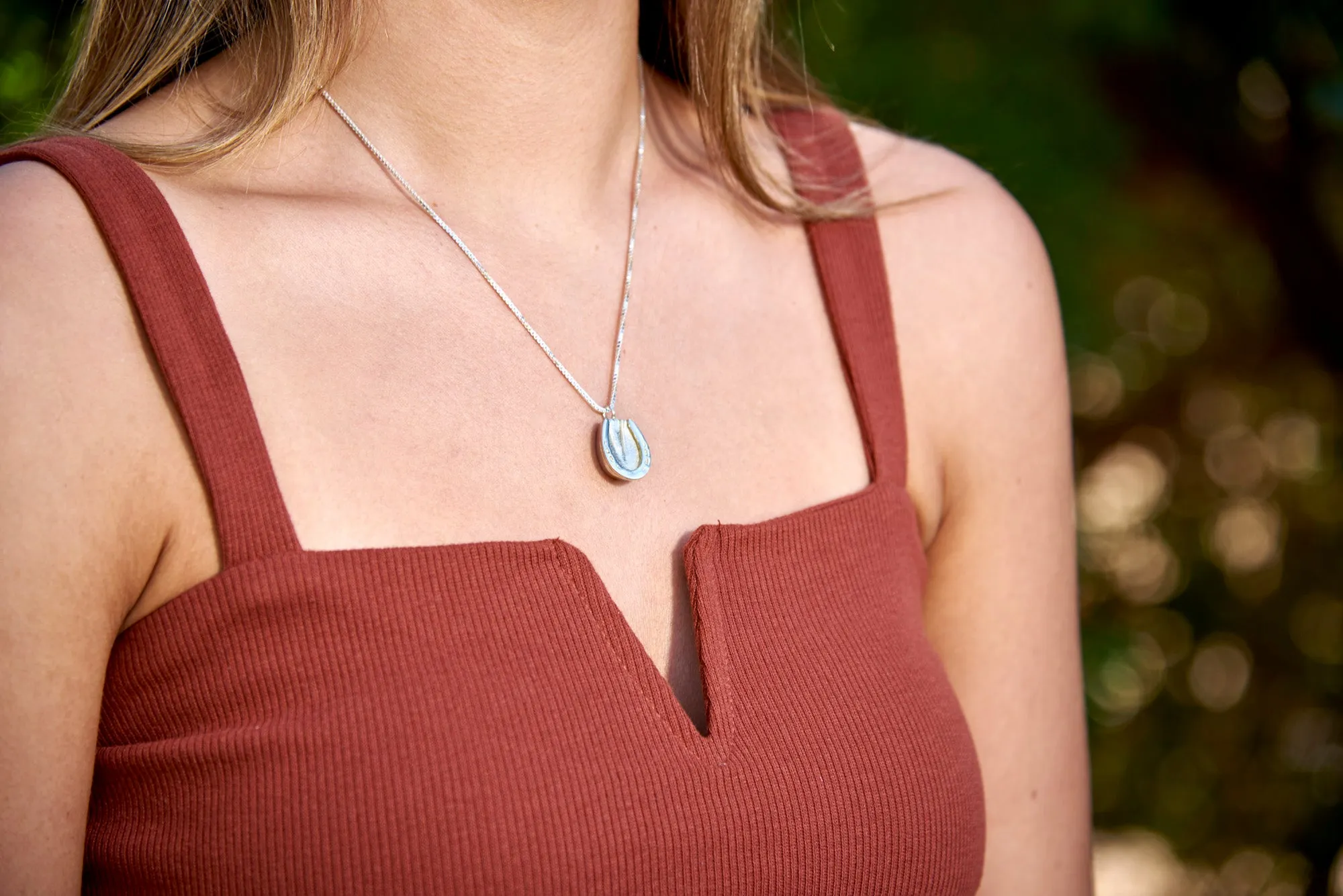 Shod Hoof Necklace, Sterling Silver