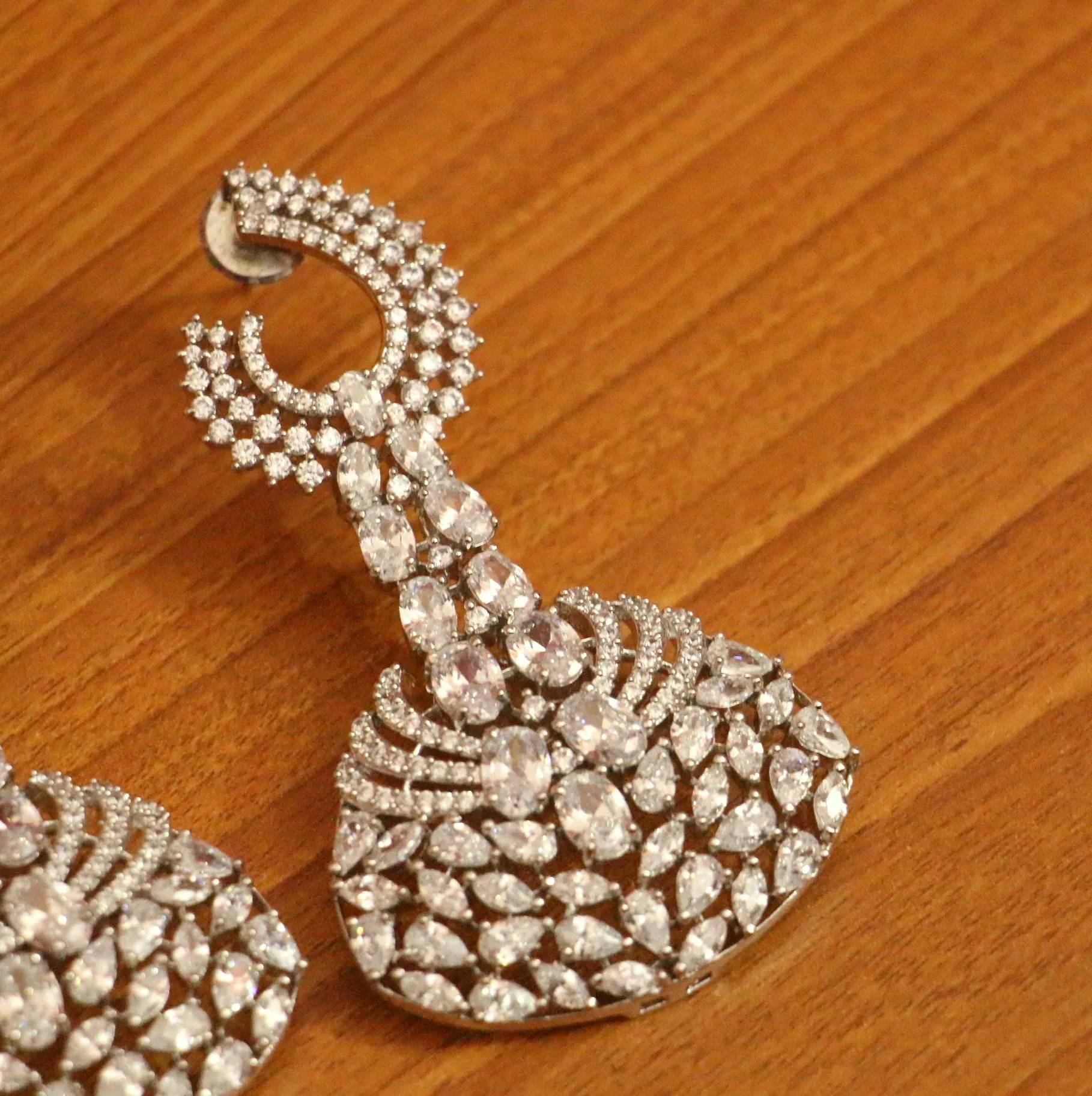 SIGNITY STUDDED DIAMOND LOOK GOLD PLATED DANGLERS