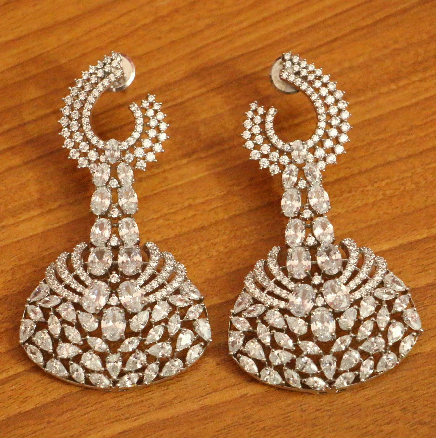 SIGNITY STUDDED DIAMOND LOOK GOLD PLATED DANGLERS