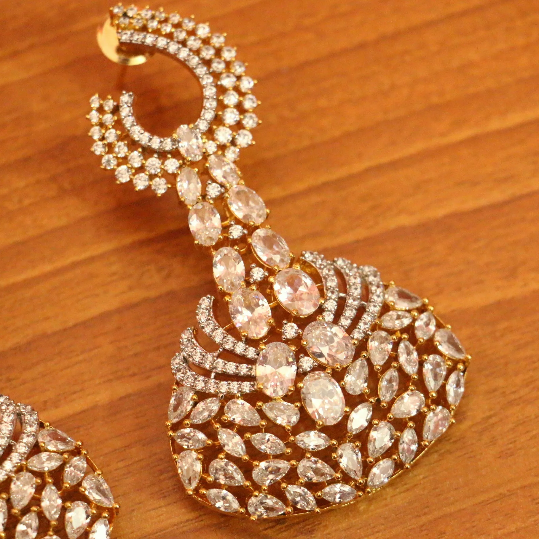 SIGNITY STUDDED DIAMOND LOOK GOLD PLATED DANGLERS