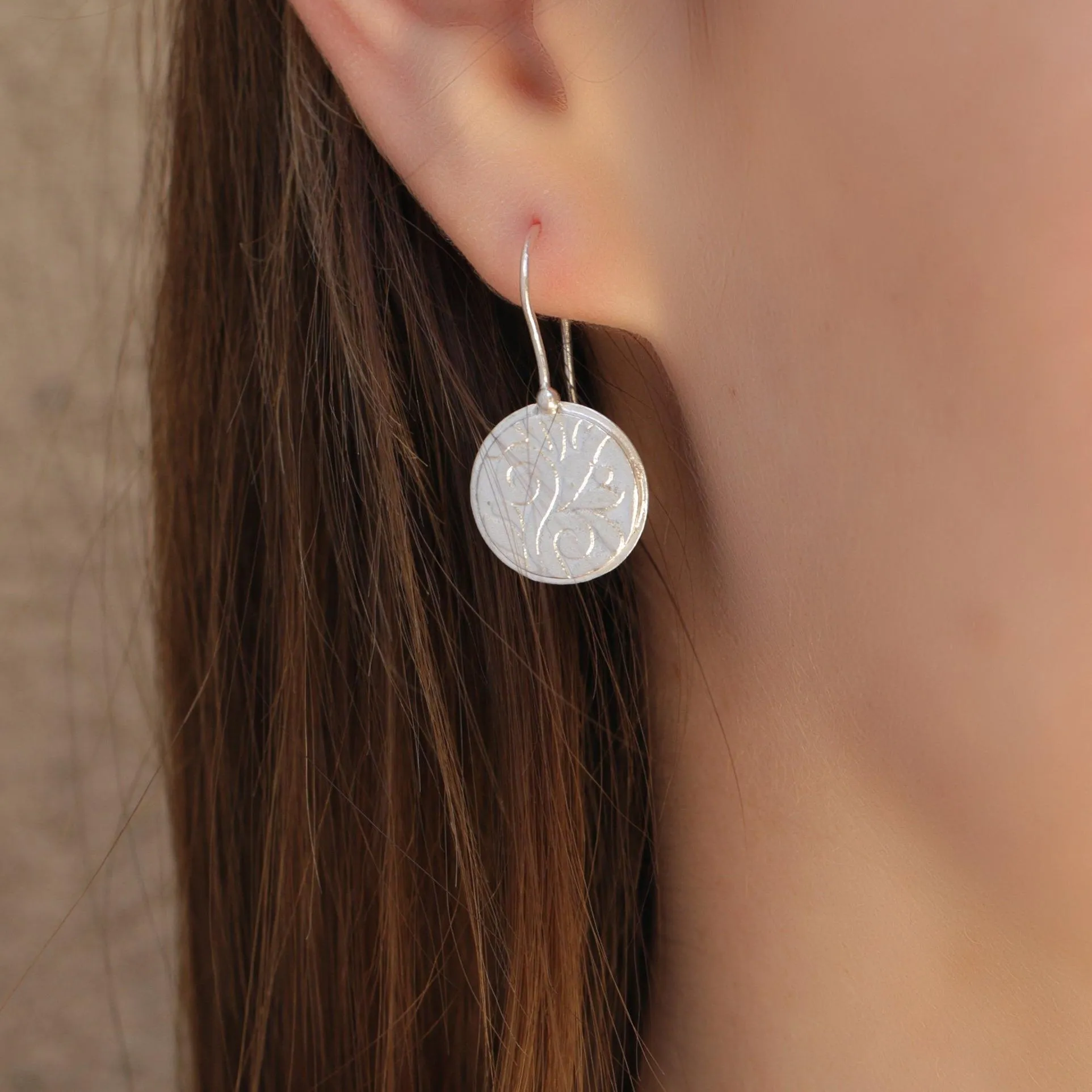 Silver Disc Earrings