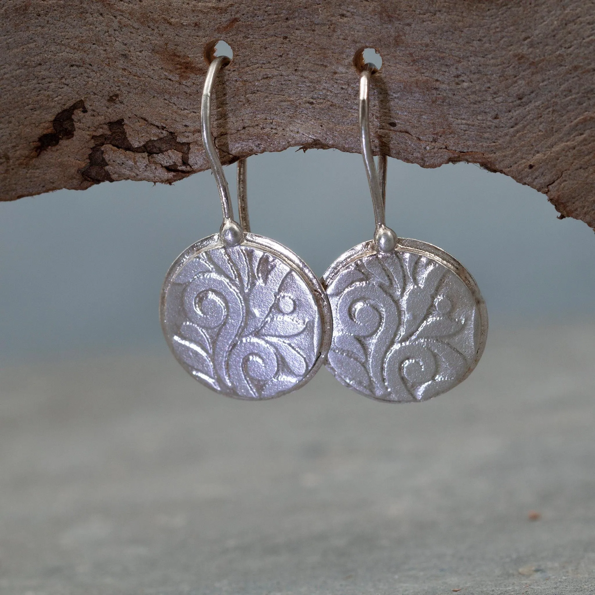 Silver Disc Earrings