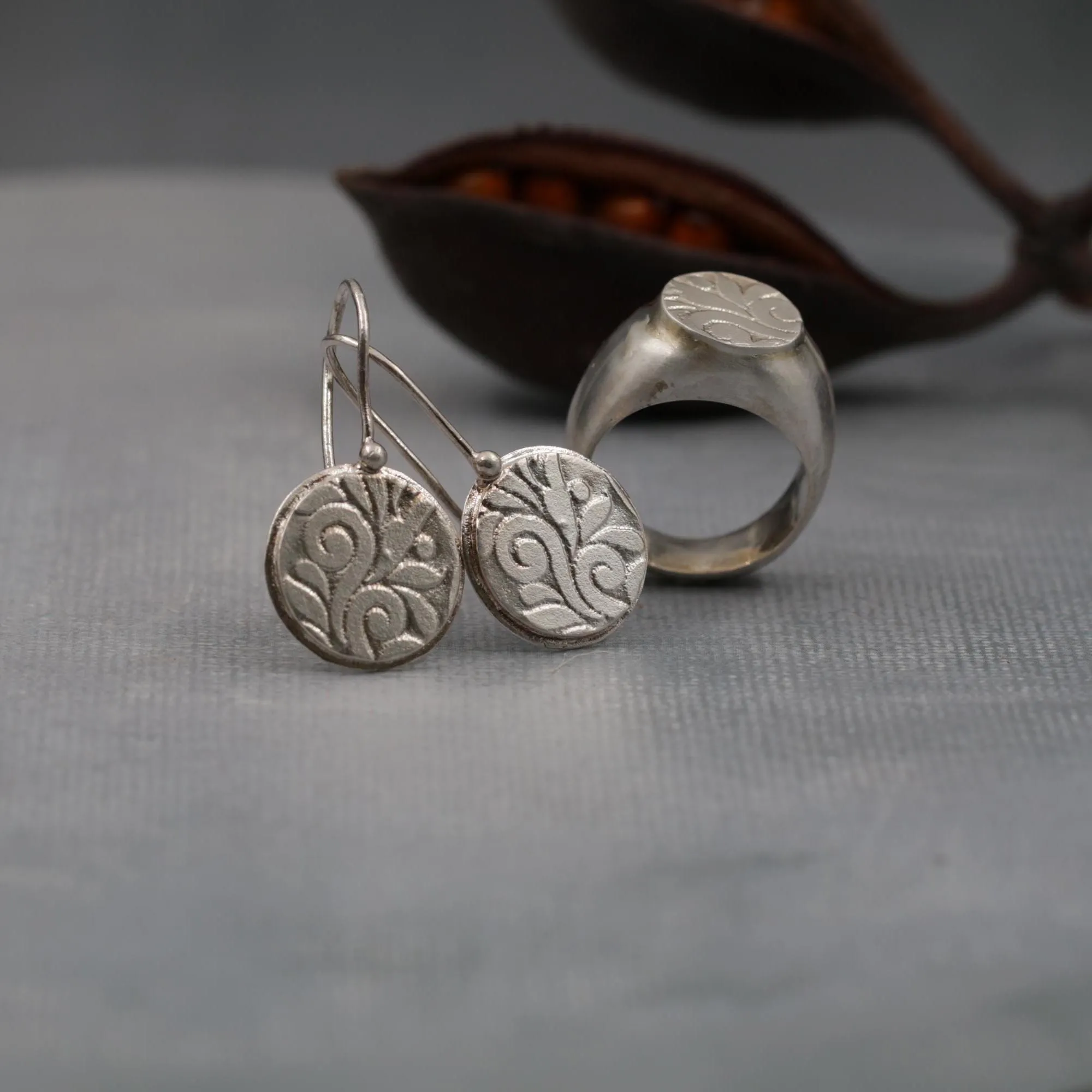 Silver Disc Earrings