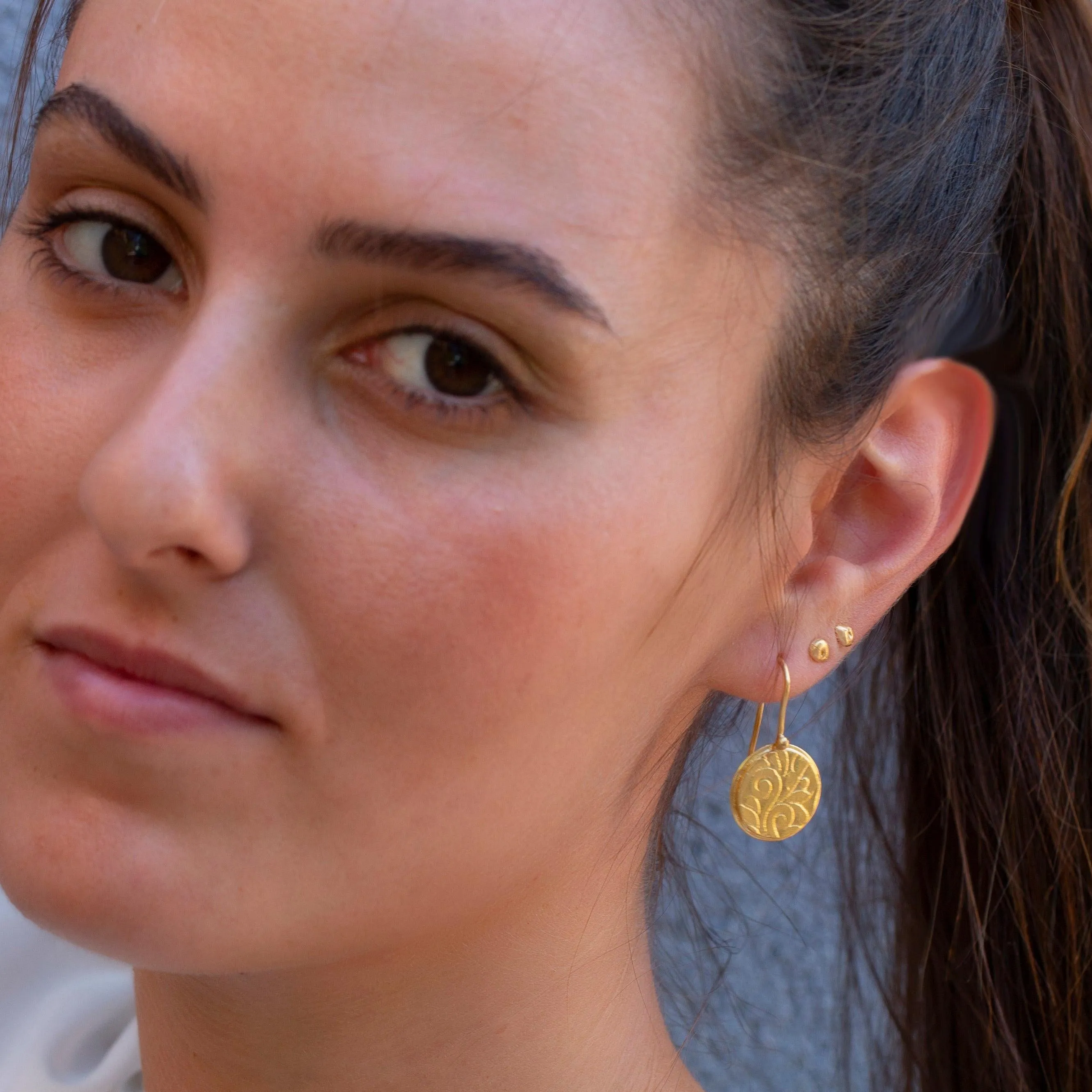 Silver Disc Earrings
