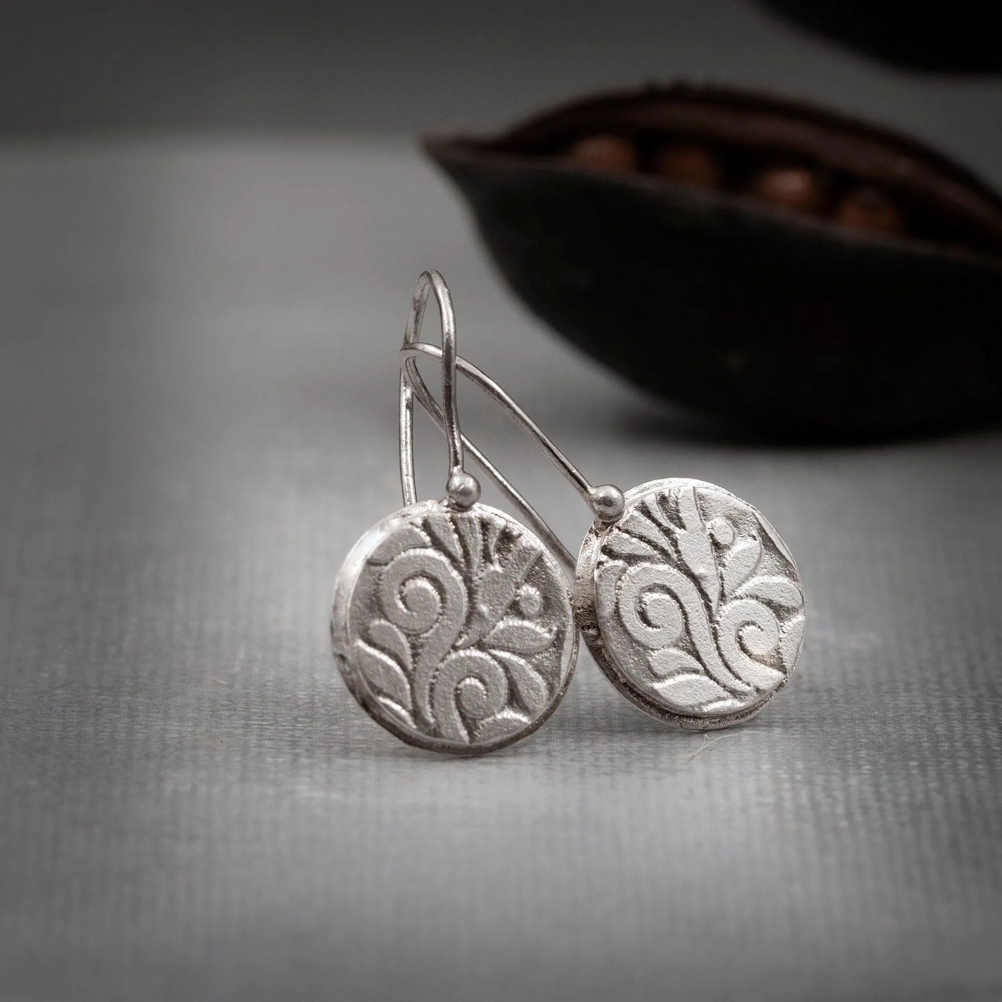 Silver Disc Earrings