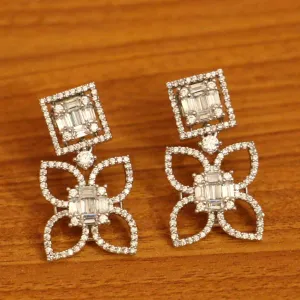Silver Plated Diamond Look ButterFly Danglers