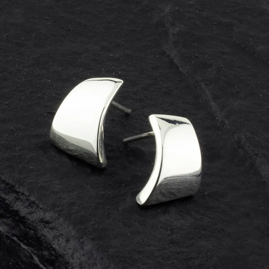 Simple Solid Sterling Silver Everyday Stud Earrings