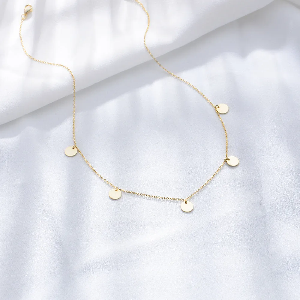 Smooth Circle Sterling Silver Necklace for Women