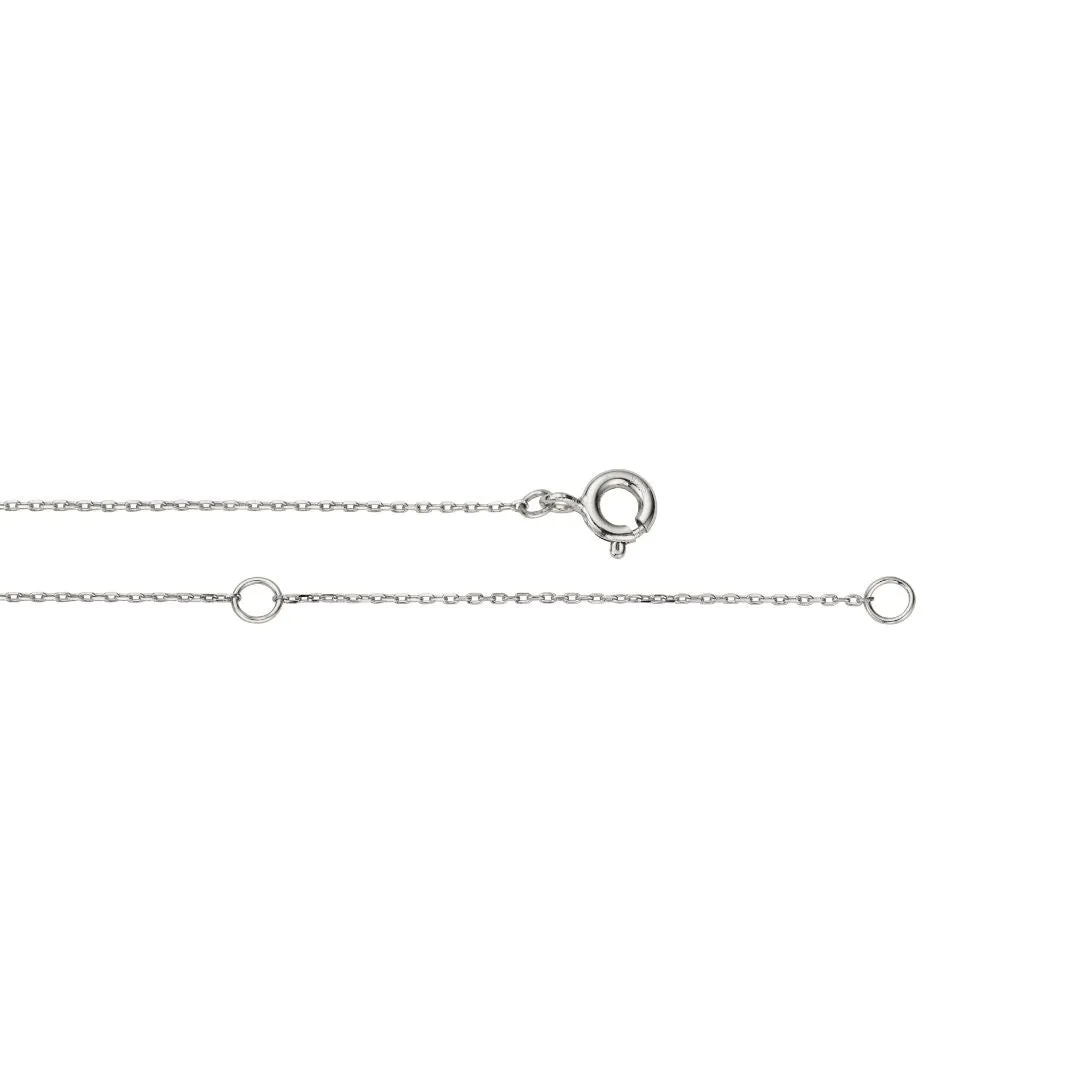 Solid White Gold Initial Letter Necklace