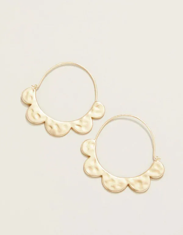 Spartina - Earrings - Pretty Petal Hoop Earrings Gold