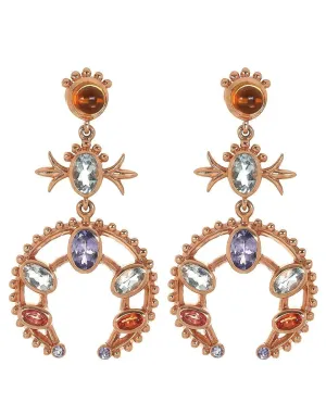 Squash Blossom Tanzanite and Aquamarine Earrings