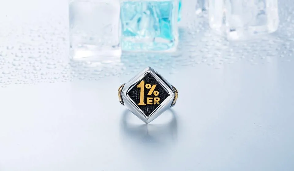 Stainless Steel One Percenter Biker Punk Ring