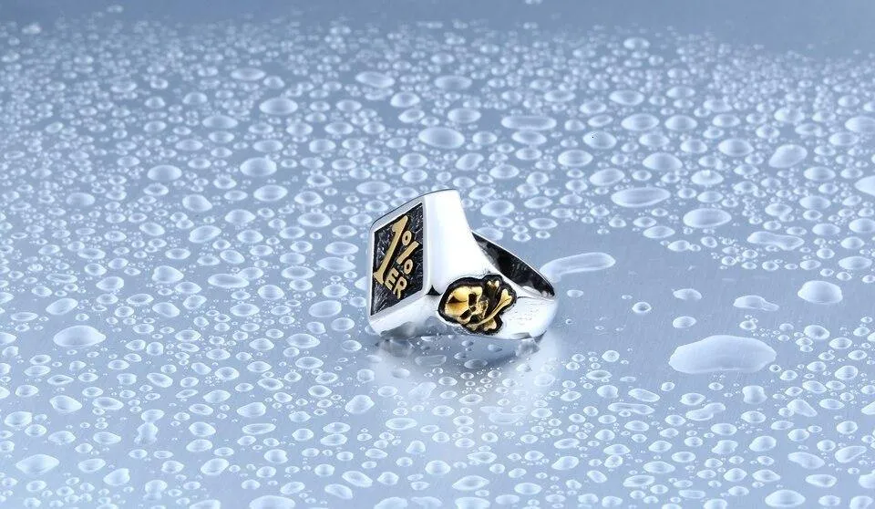 Stainless Steel One Percenter Biker Punk Ring