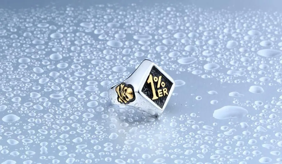 Stainless Steel One Percenter Biker Punk Ring
