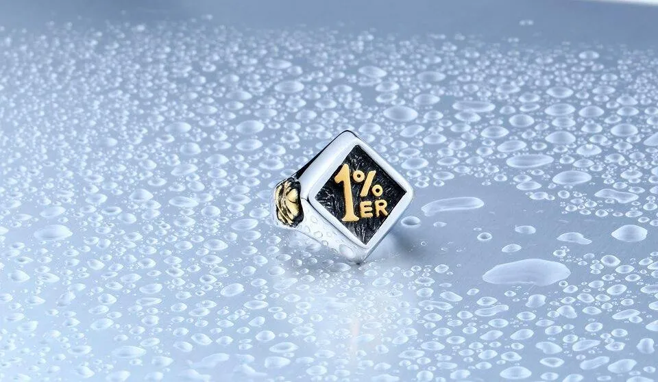 Stainless Steel One Percenter Biker Punk Ring