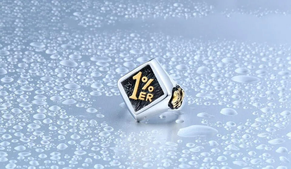 Stainless Steel One Percenter Biker Punk Ring