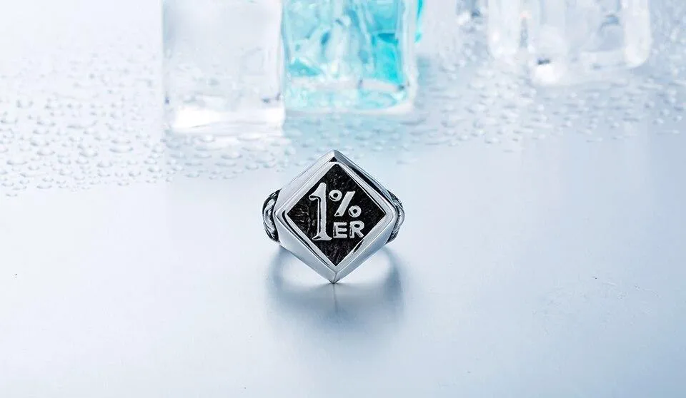 Stainless Steel One Percenter Biker Punk Ring