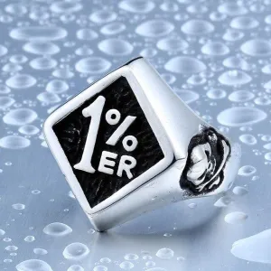 Stainless Steel One Percenter Biker Punk Ring