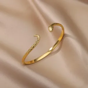 Stainless Steel Snake Bracelet Bangle For Women Open Adjustable Gold Color Animal Snake Bracelets Luxury Jewelry Mother Day Gift