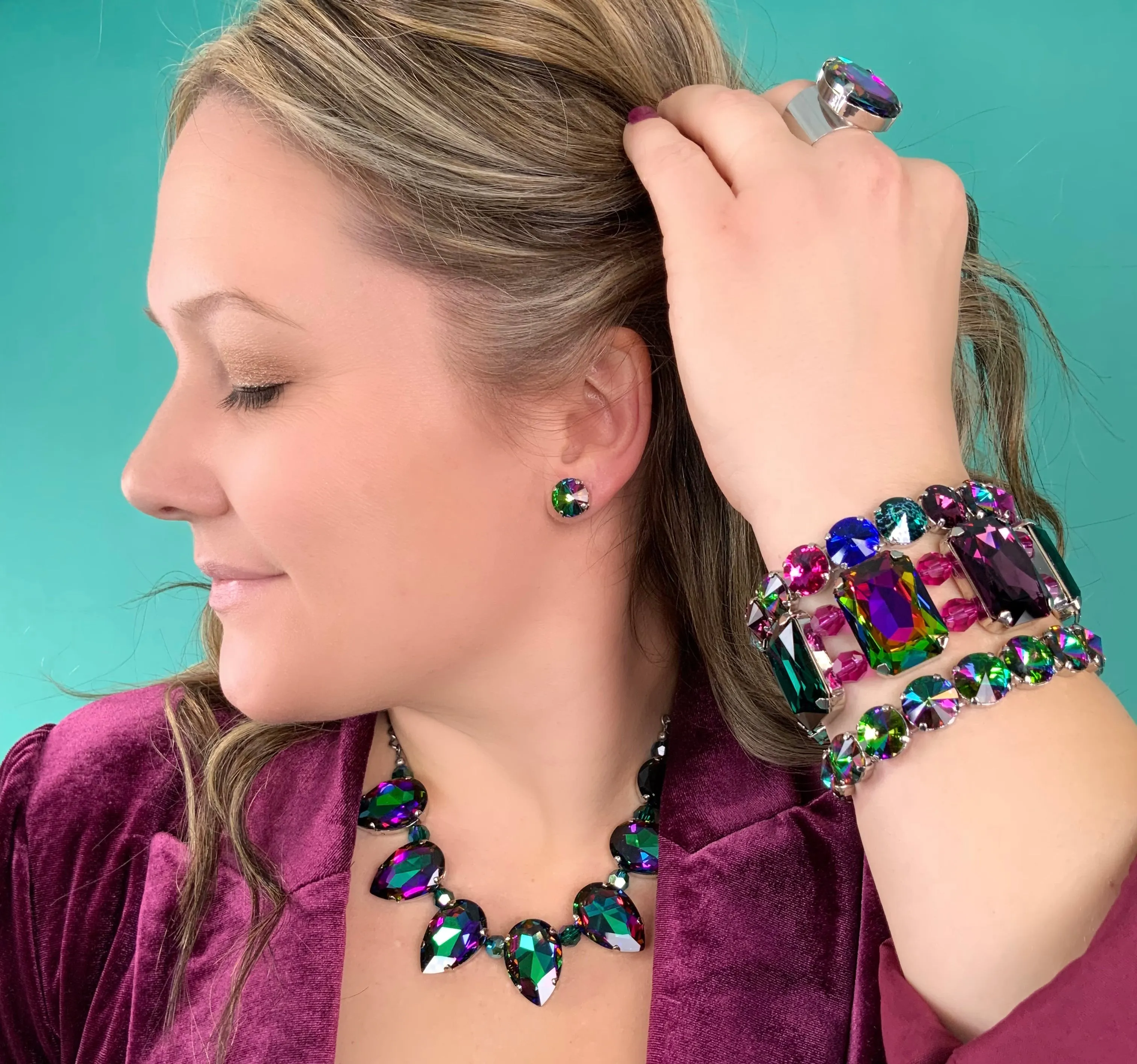 Statement Pear Necklace in Electra