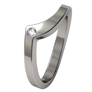 Stella Women's Titanium Engagement Ring and Companion with Inset Set