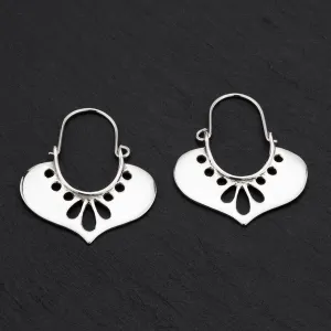 Sterling Silver Cut Out Hoop Earrings