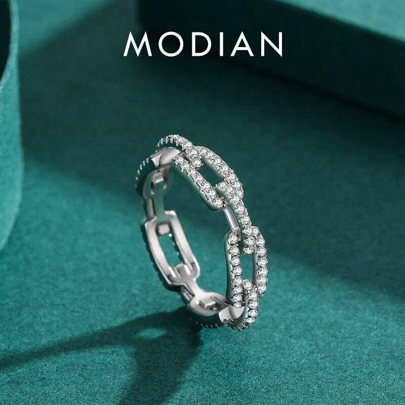 Sterling Silver Geometric AAAA Simulated Diamonds Stackable Ring - Trendy Platinum Plated Brand Party Jewellery 