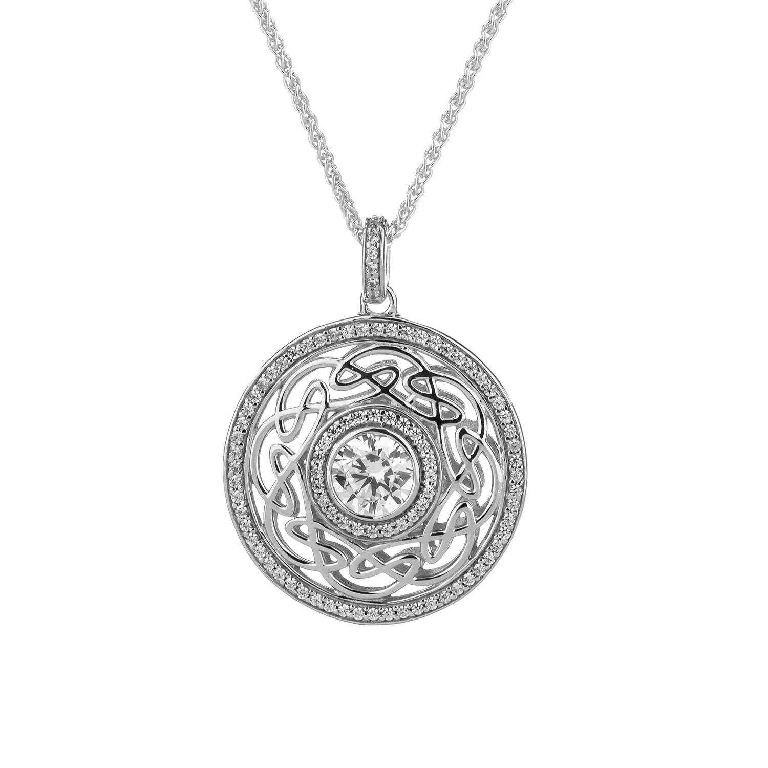 Sterling Silver Night & Day Reversible Eternity Knot Pendant | Keith Jack