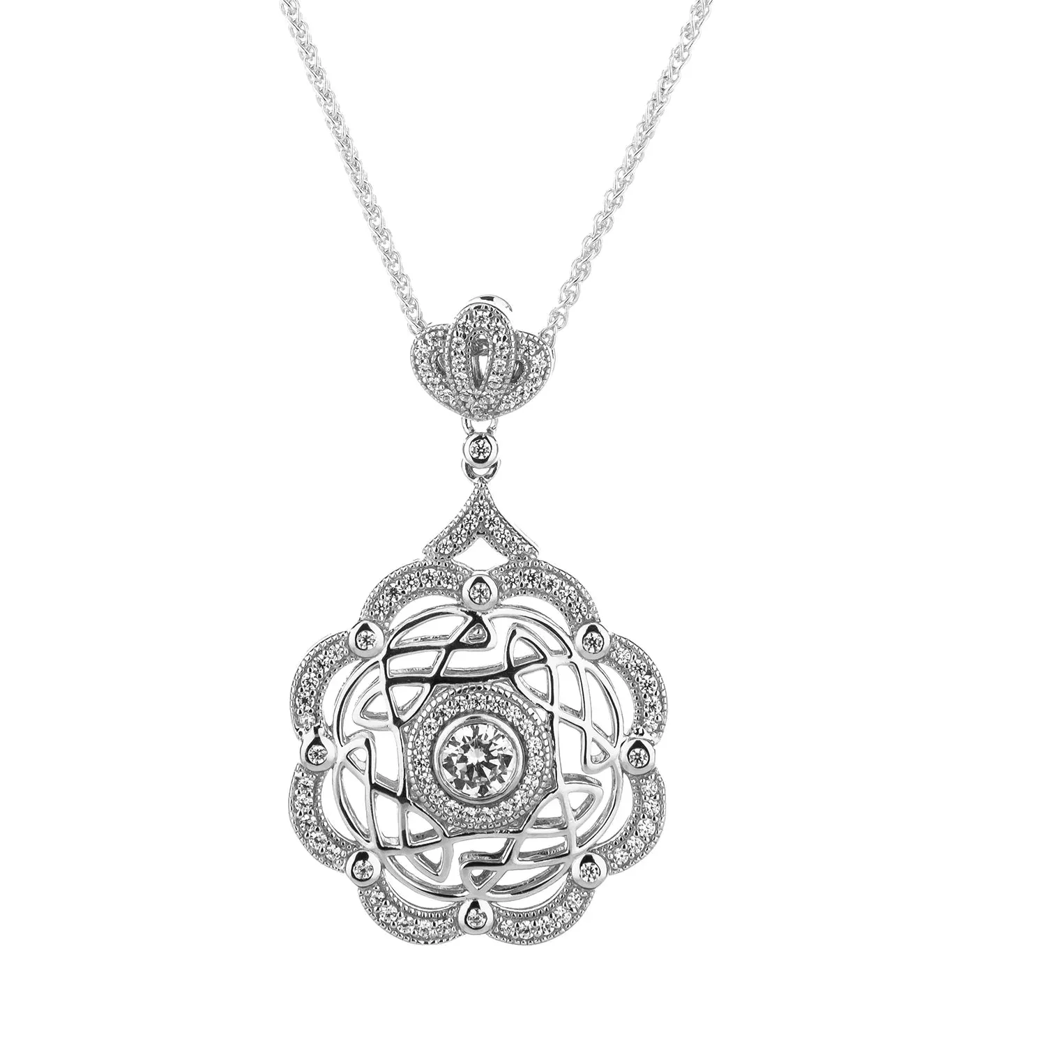 Sterling Silver Night & Day Reversible Eternity Wave Pendant | Keith Jack
